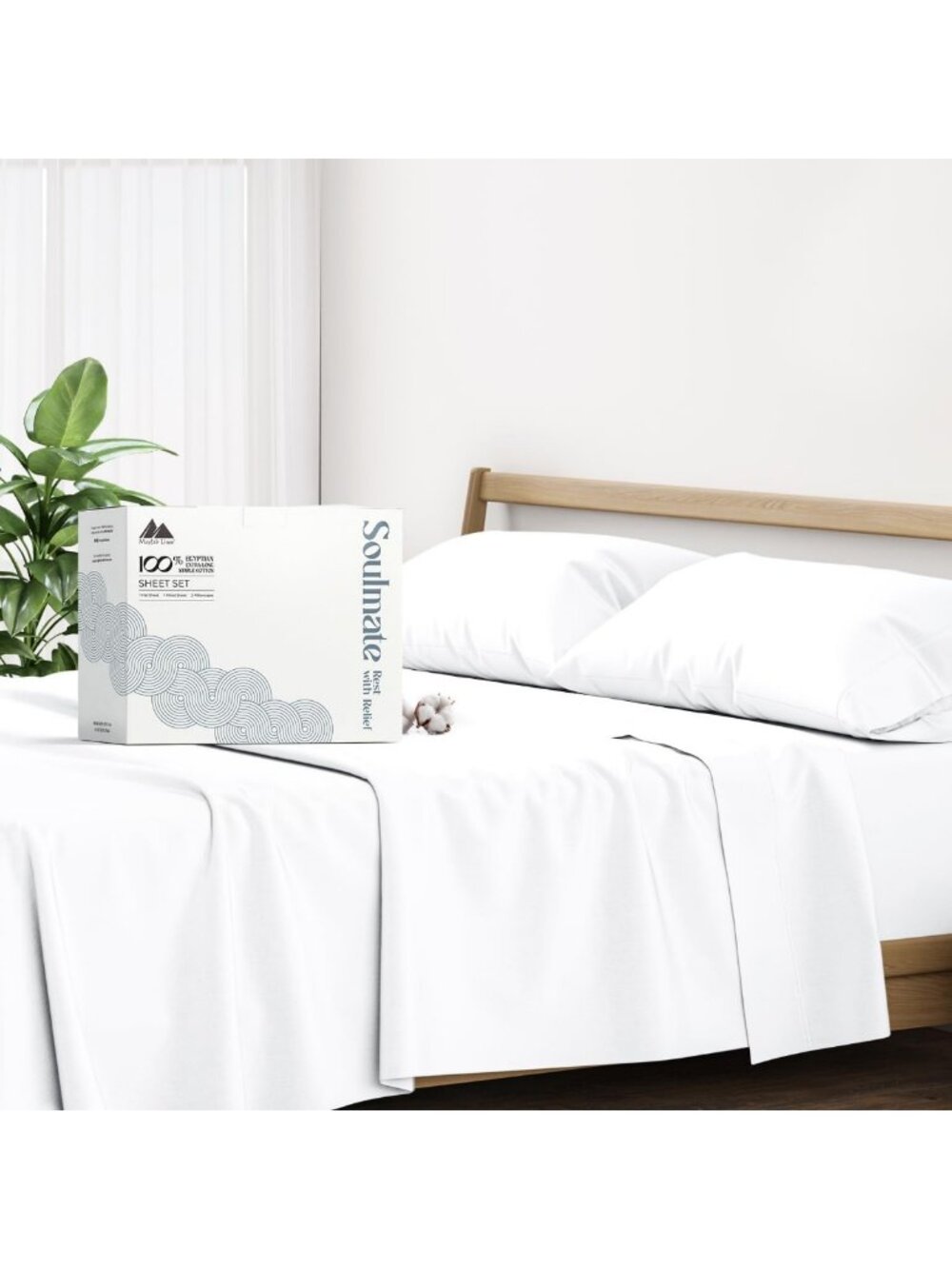 Luxury 500 Thread Count Egyptian Cotton Queen Sheet Set - Silky Soft, Deep